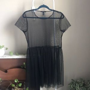 Forever 21 Black Sheer Mini Dress